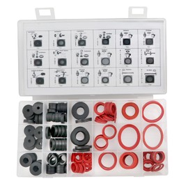 YIXISI 220 PCS O-Rings Seal Gasket Washers Assortment Kit, Rubber Sealing Garden Hose Washers, Fiber Faucet Washer, for Garden Hose Fittings
