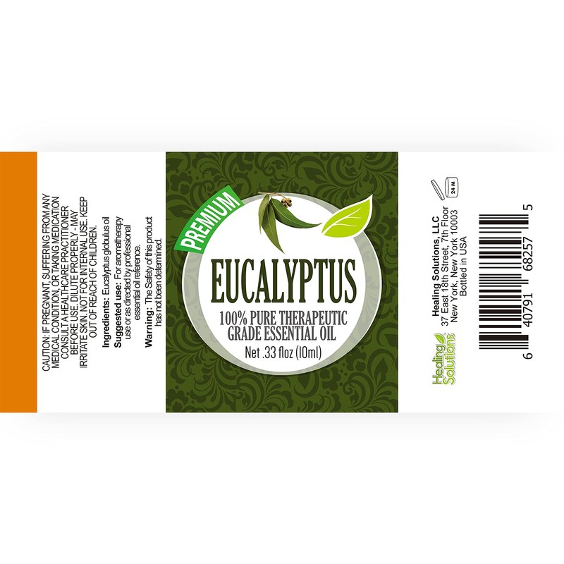 Healing Solutions 10ml Oils - Eucalyptus Essential Oil - 0.33