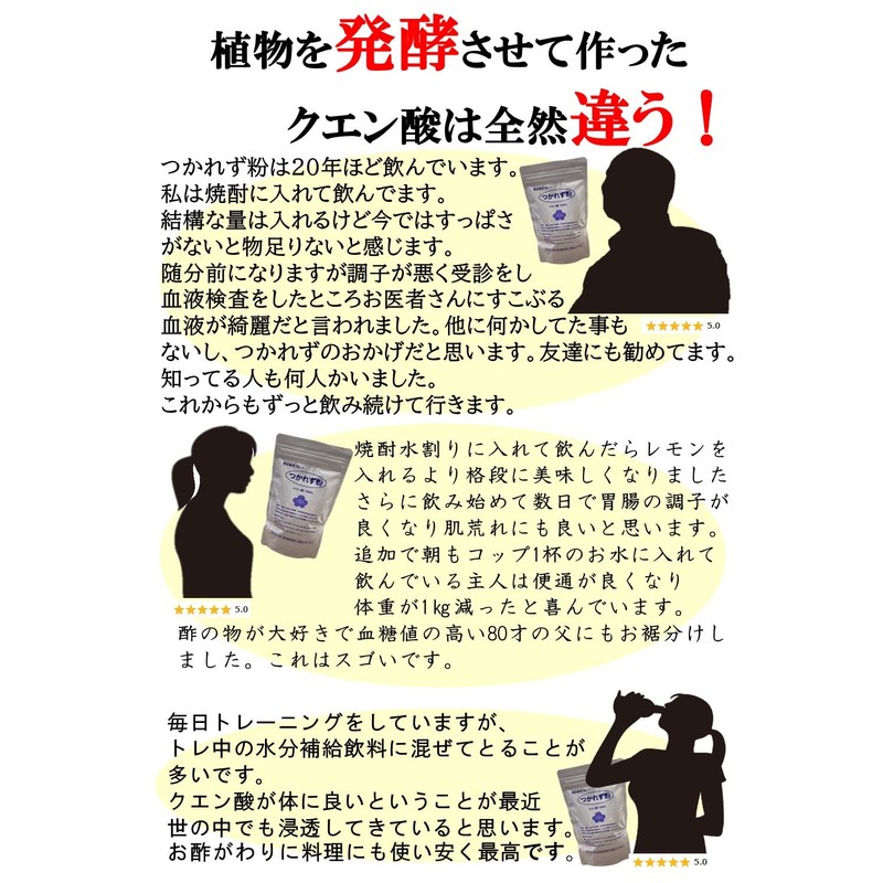 つかれず粉 170g お試し クエン酸 サプリ 【説明書付】TRAUM (2袋セット)