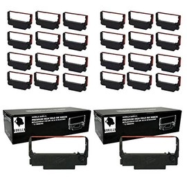 (24) Gorilla Supply Compatible Ink Ribbon Replacement for ERC 30 34 38 B/R ERC38 NK506, Compatible for POS Receipt Printers, Sealed Individual Pack, 24-Packs (Black/Red)