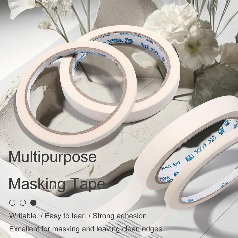 White Nail Art Adhesive Tapes Set - 4 Pcs with