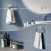 WZRUA Adhesive Towel Holder for Bathroom Brushed Nickel No Drill