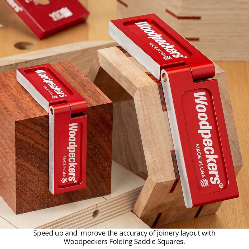 Woodpeckers Folding Saddle Square, Mini Size, Transfer Layout Lines Around