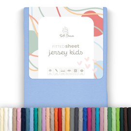 Fitted Sheet 100% Cotton Jersey - 80/200 - 80 x 200 cm 90 x 160 cm blue