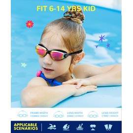 NSSIW Goggles-Kids-Swim Kids Swimming Goggles : Anti Fog Kids Goggles with UV400 and No Leak 2 Pack Age 8-14
