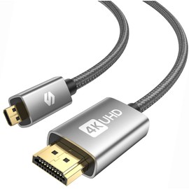Silkland Micro HDMI to HDMI Cable 1M, 4K@60Hz, Supports Ethernet, 3D, HDR and ARC, Compatible with GoPro Hero 9/8/7/6/5, Raspberry Pi 5 4, Sony Camera A6300 A6400