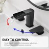 BATHLAVISH Black Bathroom Faucet Sink 3 Hole Waterfall Matte Black