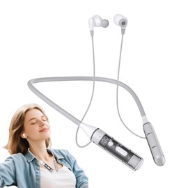 Wireless Neckband Headphones - Wireless Around The Neck Earbuds | Magnetic Ergonomic Transparent Headset Earphone for Outdoor Running Sport Work Home Men Women