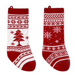 Valicaer Christmas Stocking Gift Bag, 2 Pieces Christmas Decoration Stockings Christmas Decoration Stockings Hanging Santa Stocking for Hanging Christmas Tree Socks Santa Socks for Fireplace Wall