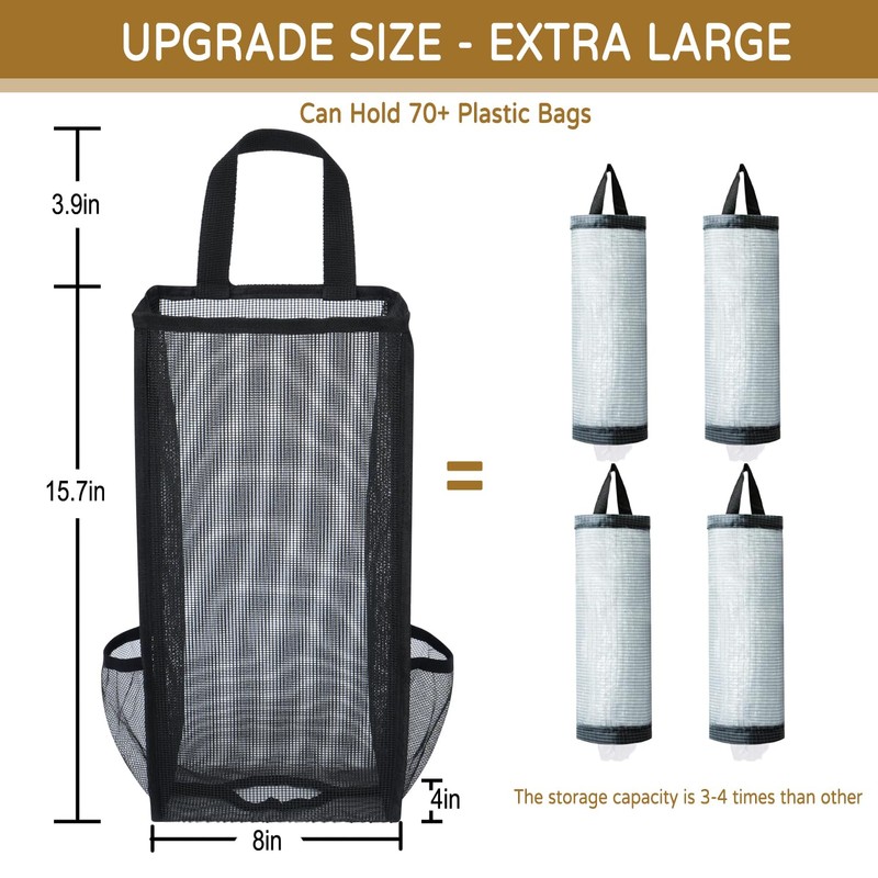 LeCorner Plastic Bag Holder, Large Capacity Grocery Bag Holder, Breathable