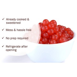 BREXONIC Boba Pearls, Pomegranate Popping Bursting Boba, Tapioca Pearls For Bubble Tea (Pomegranate, 1 LB 1 Pack)