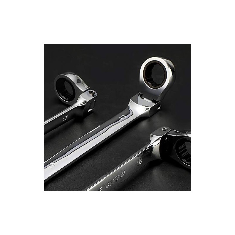通用 FLZOSPER 20mm Metric Flex-Head Gear Wrench,Box End Head 72-Tooth