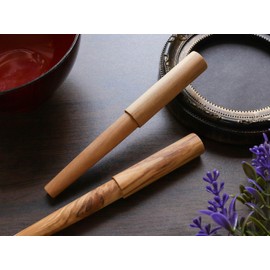 WANCHER World Tree Fountain Pen, Olive Wood Axis, Carefully Selected from World Famous Wood [Wancher Fountain Pen] (Bold)