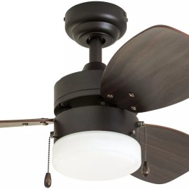 Patriot Lighting 30" Small Room Bronze Indoor Frosted Glass LED Ceiling Fan Reversible Blade