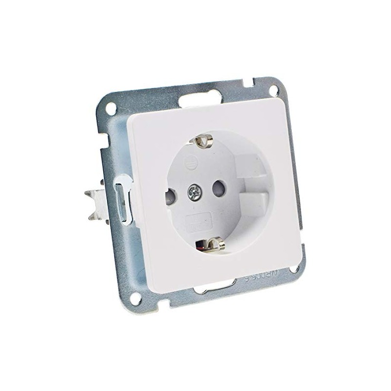 Socket Switch System, Milos Matt White Flush-Mounted Sockets, Switch Frame