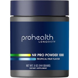 ProHealth Nicotinamide Riboside Hydrogen Malate Powder - Tropical Fruit Flavor - Triple 3rd Party Tested for Potency and Safety. GMP Manufactured in The USA. 144 Grams, 30 Servings
