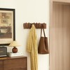 QUELLANCE Wood Coat Rack Wall Mount, Coat Hooks Hanger Wall