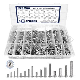 1110PCS Nuts and Bolts Assortment Kit, Stainless Steel Hardware Assortment Kit with Assorted Screws, Nuts, Bolts and Washers（#4-40#6-32#8-32#10-24）