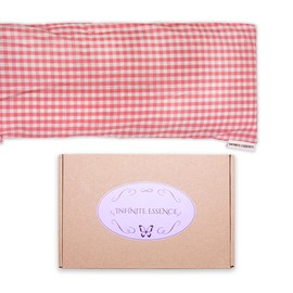 LAMARE Heat Pack with Wheat and Lavender Seeds, 48 x 15 cm, Washable Cover, 100% Cotton, Heat Pack for Neck and Colic, for Cold and Heat Therapy (Vichy Pink)