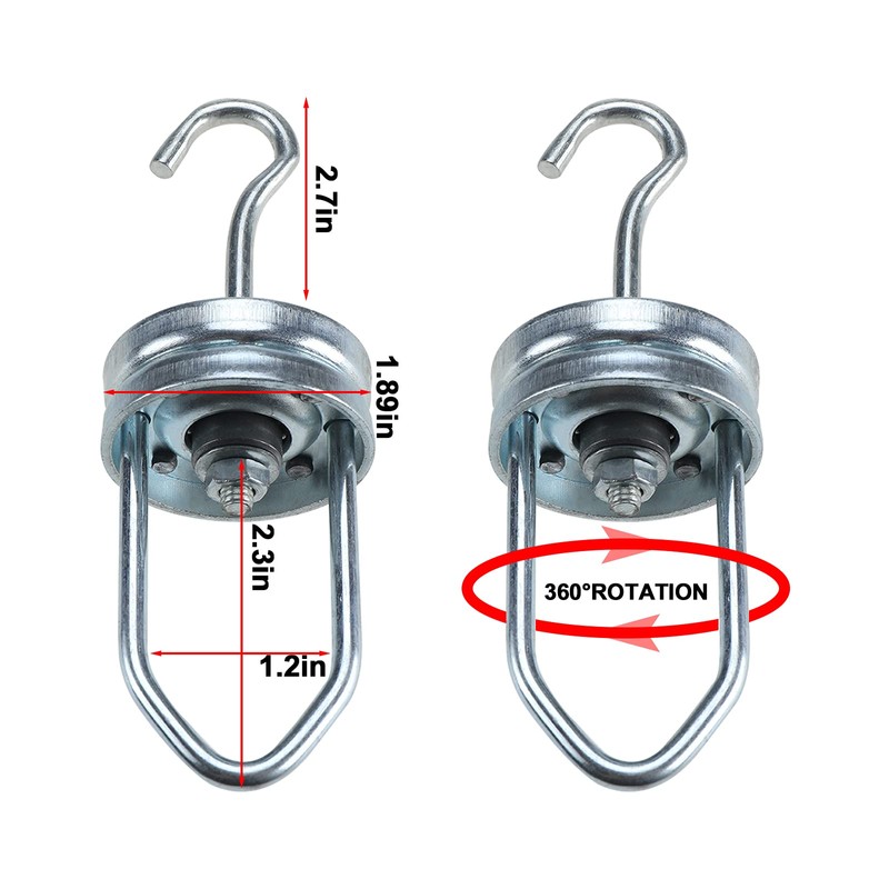 Roauend 5 Packs Rotating Swivel Hook for Powder Coating Painting,