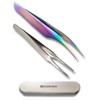 kuriiro krs9 Precision Tweezers, Set of 2, with Case, Stainless