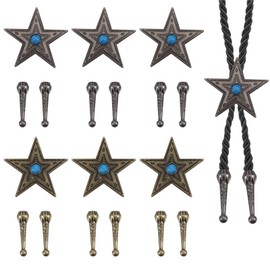 CHGCRAFT 6 Sets 2 Color Bolo Tie Making Kit 12 Pcs Bolo Tie Tips 6 Pcs Bolo Tie Slides Clasps Alloy Bolo Tie Buckle Accessories for Bolo Tie Making for Clothes Decoring DIY Crafts Making Findings