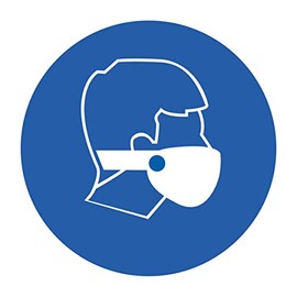 Strobo Face Mask Sticker Diameter 9.5 cm with UV Protection Warning Signs for Outdoor and Indoor Use 9.5 x 9.5 cm Pack of 10