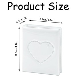 Luckious Kpop Small Card Album,3 inch Single Frame Polaroid Photo Album,Photo Box with Love Charm,32 pcs into Mini Album Photo,for Aidou Small Card,Photo,Mini Film (White)