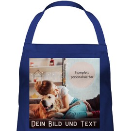 Geschenk mit Namen personalisiert by Shirtracer - Apron - Text Adult - Photo Picture Gift, 3 Navy Blue