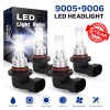 AUIMSOCO 10000K 9006 9005 LED Headlight KIT Combo Bulbs High