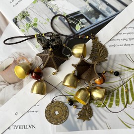 Fayemint Pack of 2 Wind Chime Bells Copper Fengshui Bell Wind Chime Chinese Wind Chime Brass Lucky Tree Wind Chimes for Gardens Balconies