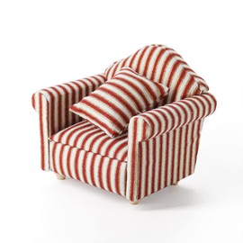 Odoria 1/12 Scale Miniature Chair Armchair Dollhouse Furniture Accessories, Stripes