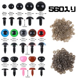 CINECE Stuffed Eyes, Stuffed Eyes, Stuffed Animals, Stuffed Eyes, Teddy Bear, Eyes, Doll Eyes, Doll Making, Animal Nose, DIY Sewing, Craft, Craft Parts, Handmade (10 Types of Eyes, 5 Types of Nose, 560 Pieces)