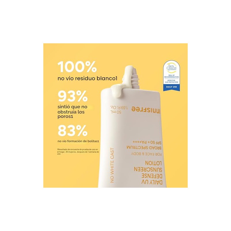 Innisfree Protector solar diario UV Defense SPF 50+ PA ++++,