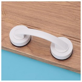 WANLIAN Powerful Suction Cup Glass Mirror Door Handle, Refrigerator Drawer Bathroom Suction Cup Wall handrail, Bathtub Shower Handle Kitchen Drawer Cabinet Handle Suction Cup (White)