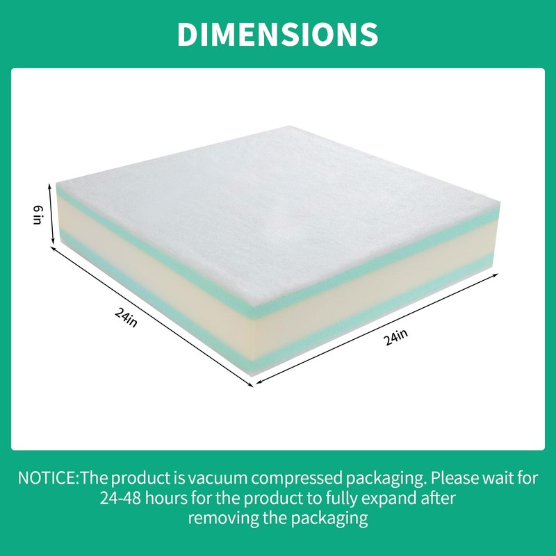 HOMBYS Memory Foam Couch Cushion Replacement, High Density Upholstery Foam