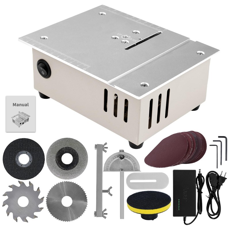 DEWIN Mini Precision Table Saw with Sanding Disc, 7'' Small