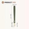 SUIKIHUM Leather Wristlet Strap, 20cm/7.87" Long KeyChain Hand Strap, Army