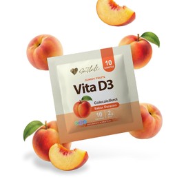 Vitamina D3 Gomitas Ga Tlali - Suplemento en Gomita Sabor Durazno - Aporte Diario de Colecalciferol para Adultos - 10 Gomitas por Envase - Sin Gluten ni Lactosa - Con Grenetina
