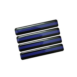 PTDecals 4 PCS 90x15mm Soft Flexible Epoxy Thin Blue Line Badge Emblem Sticker Decals for Vehicle Auto Car Motorcycle Helmet Home Decoration