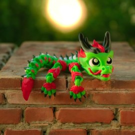 Articulated Baby Chinese Dragon – Whimsical 3D Printed Figurine – Stress Relief & Collectible for Teens & Adults – 3D Printed in Canada