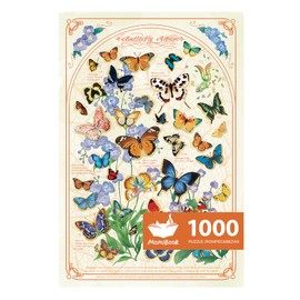 Butterfly Puzzles for Adults 1000 Pieces, MOMIBOOK Jigsaw Puzzles, Painting Image Funny Puzzle for Women, Relieve Stress, Prevent Senile Dementia, Improve Collaboration Skills