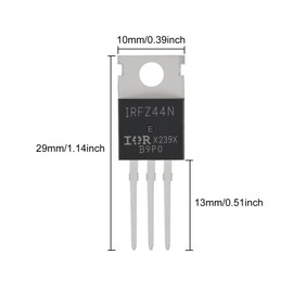 ACEIRMC 20pcs IRFZ44N IRFZ44 N-Channel MOSFET Transistor, International Rectifier Power 49 A 55 V,3-Pin