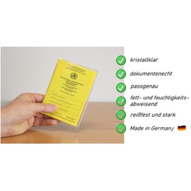Vaccination Certificate Case – Crystal-Clear Protective Cover for Current Vaccination ID, Made in Germany, Tear-Resistant and Perfect Fit, Transparent Vaccination Certificate Cover, Dimensions 10 x 13.7 cm, 5 Items,