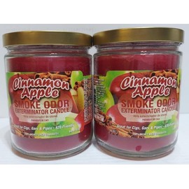 Smoke Odor Exterminator 13oz Jar Candle, Cinnamon Apple Two Pack.
