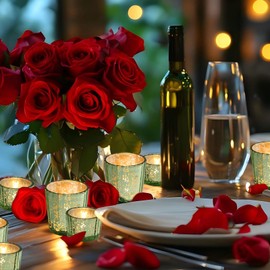 Green Votive Candle Holders Set of 10, Wedding Centerpiece Table Decorations,Glass Candle Holders for Home Decor,Tea Light Candle Holder for Table Centerpiece Thanksgiving Christmas Decor (10, Green)