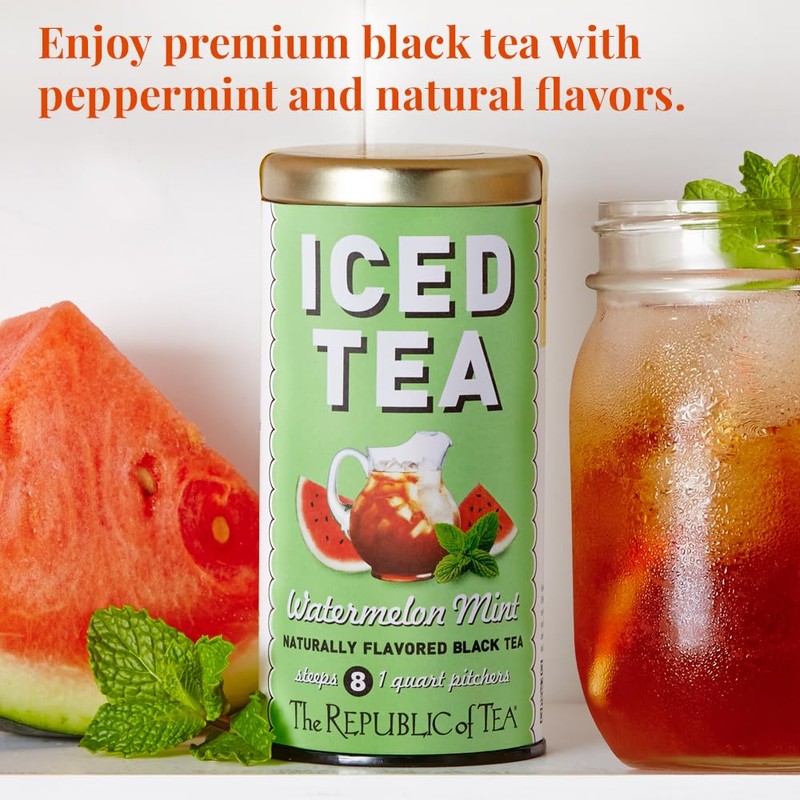 The Republic of Tea Iced Tea Watermelon Mint, 8 Count,