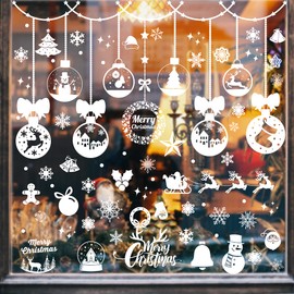 10 Sheets Christmas Decorations -Snowflake Christmas Window Clings Christmas Window Decorations Decals Xmas Decorations,White Snowflake Ornaments Winter Decal 419 Pcs