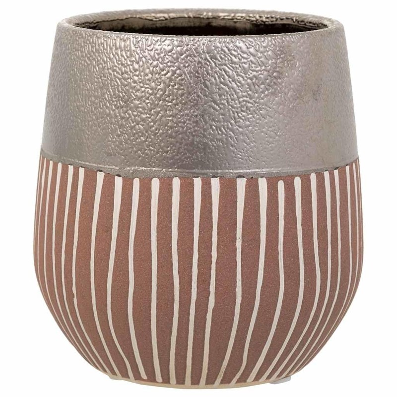 Jarron de ceramica plata