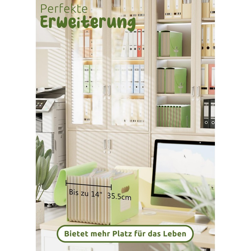 EcoStash Document Folder A4 12 Compartments Wheat Straw Expanding Folder